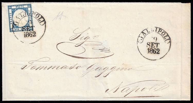 1862 - 2 grana azzurro oltremare ... 