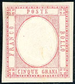 1861 - 5 grana rosa (21e), gomma ... 