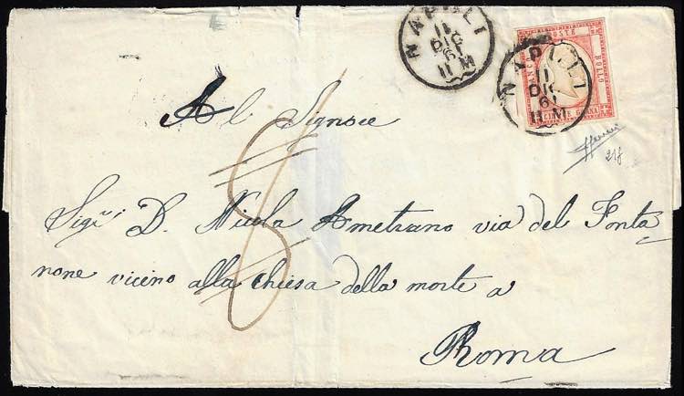 1861 - 5 grana carminio (21f), ... 