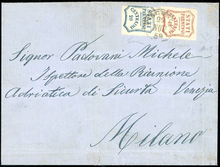 1859 - 40 cent. rosso bruno, I ... 