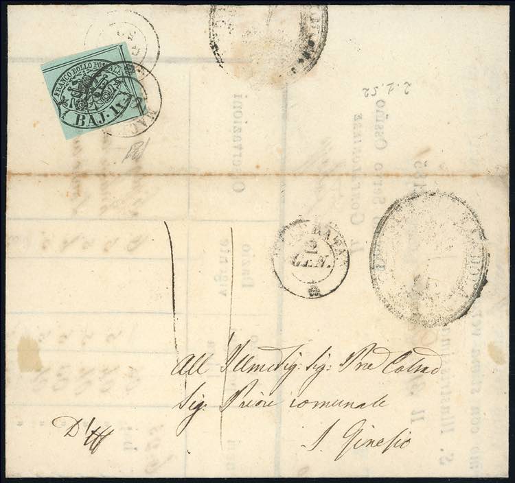 1852 - 1 baj verde grigiastro (2), ... 