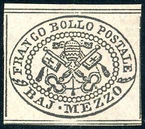 1852 - 1/2 baj grigio lilla (1c), ... 