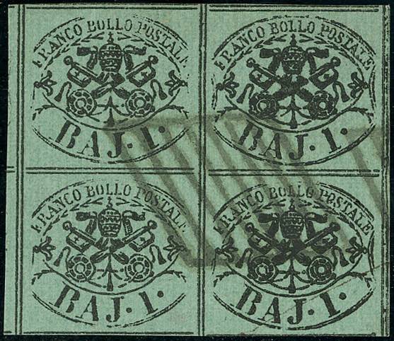 1858 - 1 baj verde scuro, I ... 