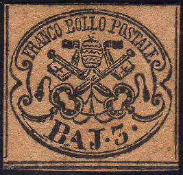 1852 - 3 baj camoscio (4c), gomma ... 