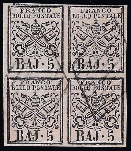 1852 - 5 baj rosa chiaro (6), ... 
