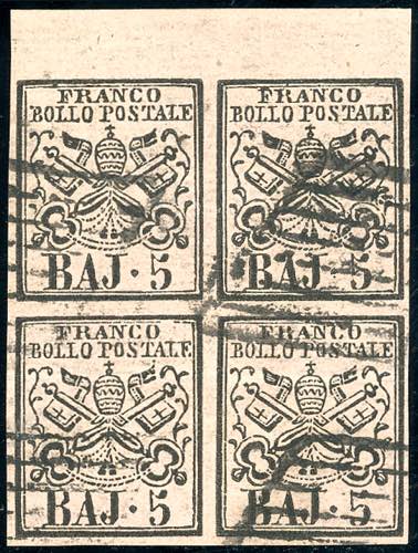 1852 - 5 baj rosa chiaro (6), ... 