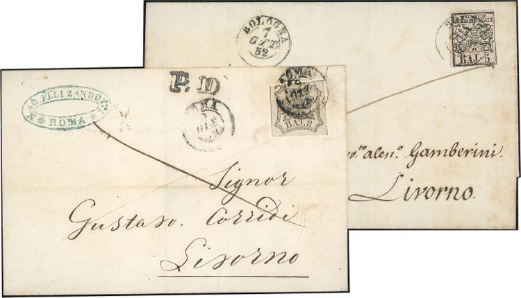 1852 - 5 baj rosa chiaro, 8 baj ... 