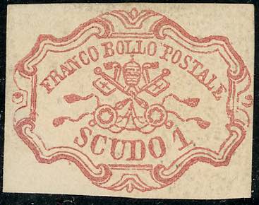 1852 - 1 scudo rosa carminio (11), ... 