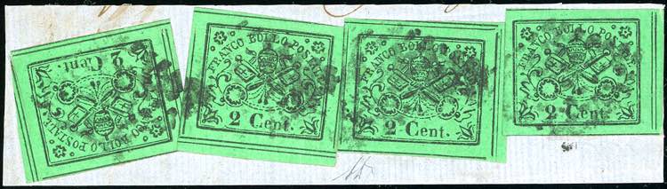 1867 - 2 cent. verde giallo (13), ... 