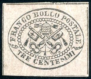 1867 - 3 cent. grigio rosa (14), ... 
