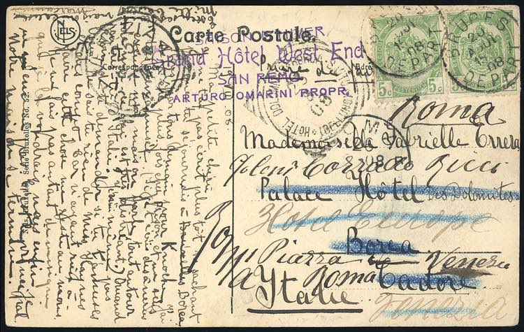 1908 - BELGIUM/ITALY - Redirected ... 