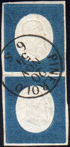 1854 - 20 cent. azzurro (8), ... 