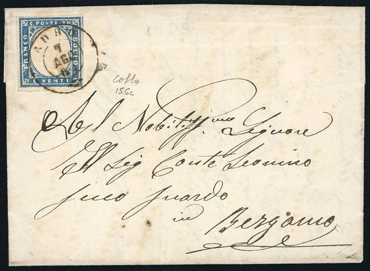 1861 - 20 cent. azzurro grigio ... 