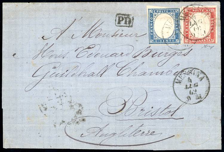 1862 - 20 cent. azzurro oltremare, ... 