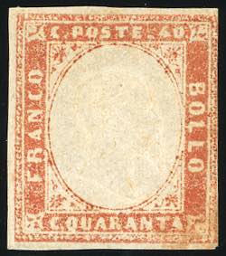 1857 - 40 cent. vermiglio arancio ... 