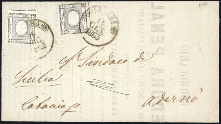 1863 - 1 cent. grigio nero (19), ... 