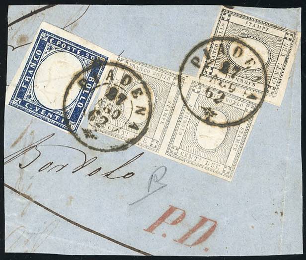 1862 - 1 cent. nero, 2 cent. ... 