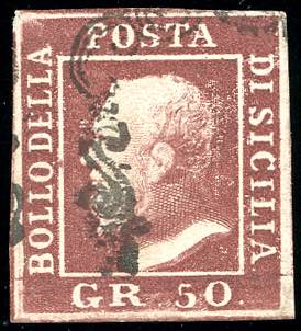 1859 - 50 grana lacca bruno (14), ... 