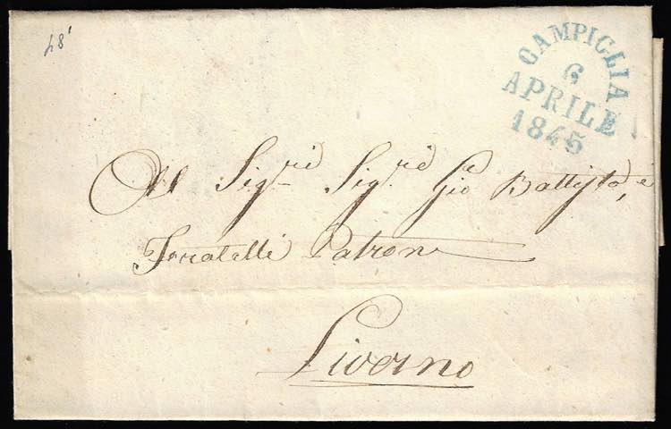 1845 - Lettera prefilatelica da ... 