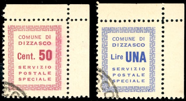 DIZZASCO 1944 - 50 cent. e 1 lira ... 