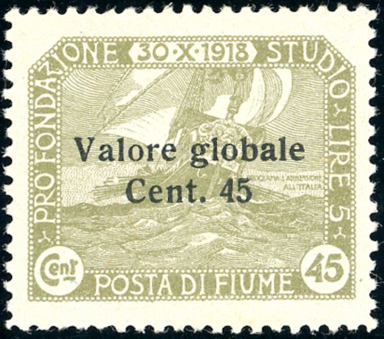 FIUME 1920 - 45 cent. su 45 cent. ... 