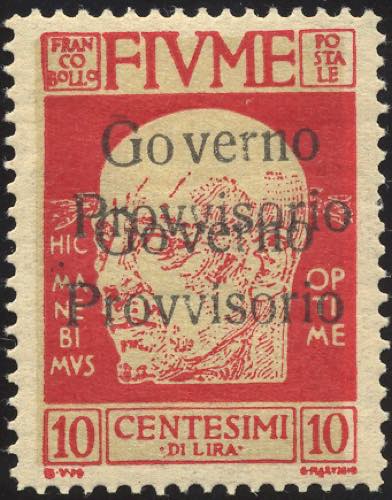 FIUME 1921 - 10 cent. doppia ... 