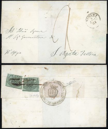 1857 - 1 baj verde grigiastro (2), ... 