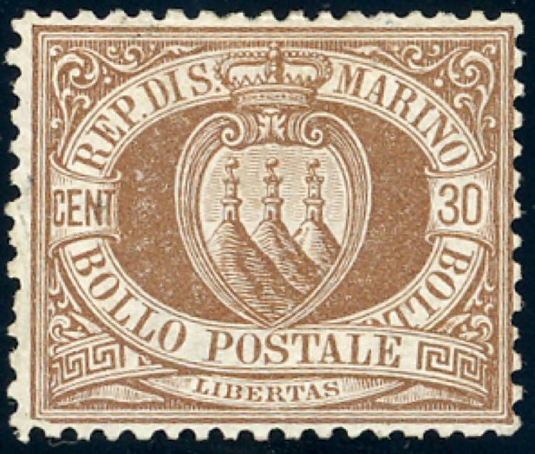 1877 - 30 cent. Stemma (6), buona ... 
