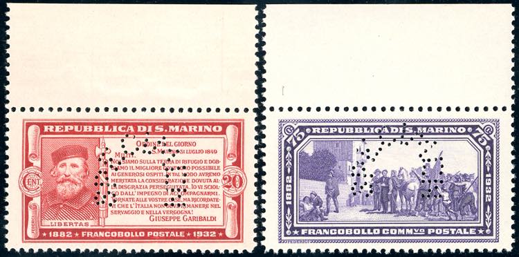 1932 - 20 cent. carminio e 75 ... 