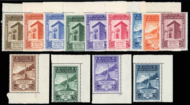 1943 - Ventennale dei Fasci, serie ... 