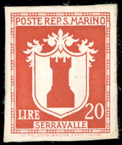 1945 - 20 lire Stemmi (292), prova ... 