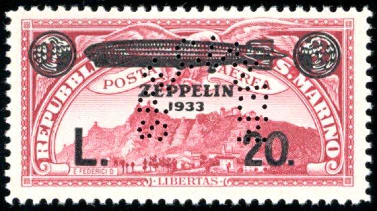1933 - 20 lire su 3 lire Zeppelin, ... 
