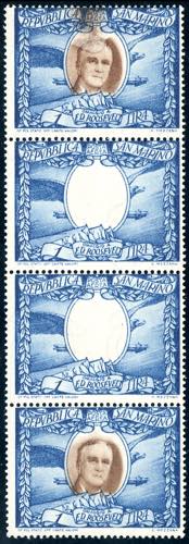 1947 - 1 lira Roosvelt, striscia ... 