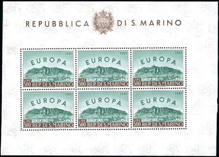 1961 - 500 lire Europa, foglietto ... 