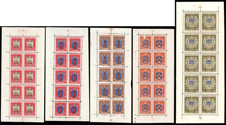 1945/46 - Stemmi, minifogli, serie ... 