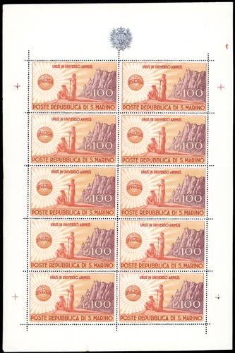 1946 - 100 lire UNRRA, minifoglio ... 