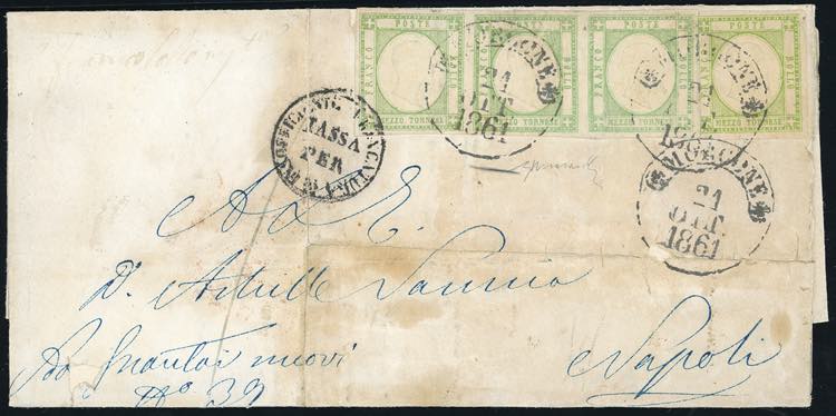 1861 - 1/2 tornese verde, striscia ... 