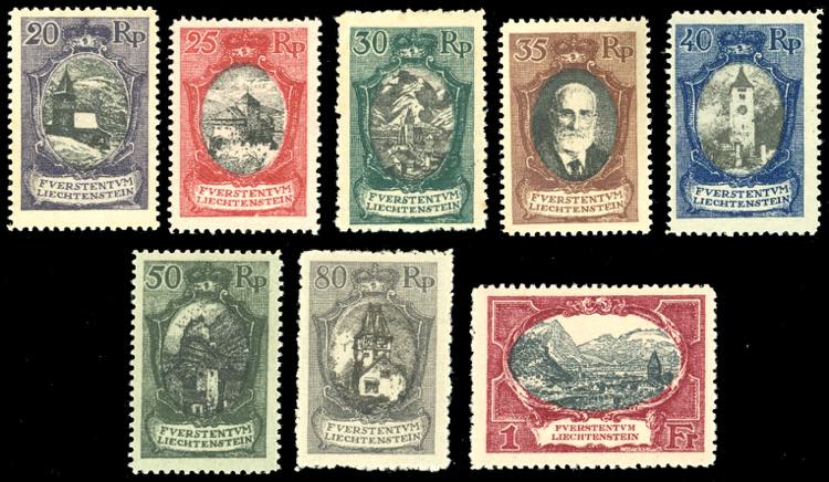 LIECHTENSTEIN 1921 - Vedute, serie ... 