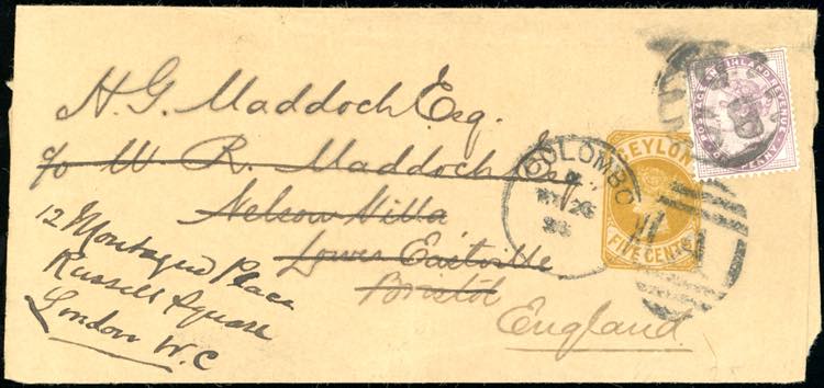 1896 - CEYLON/GREAT BRITAIN - ... 