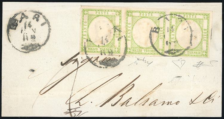 1861 - 1/2 tornese verde giallo ... 