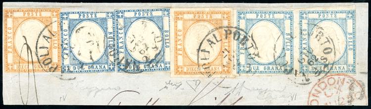 1861 - 2 grana azzurro chiaro, due ... 