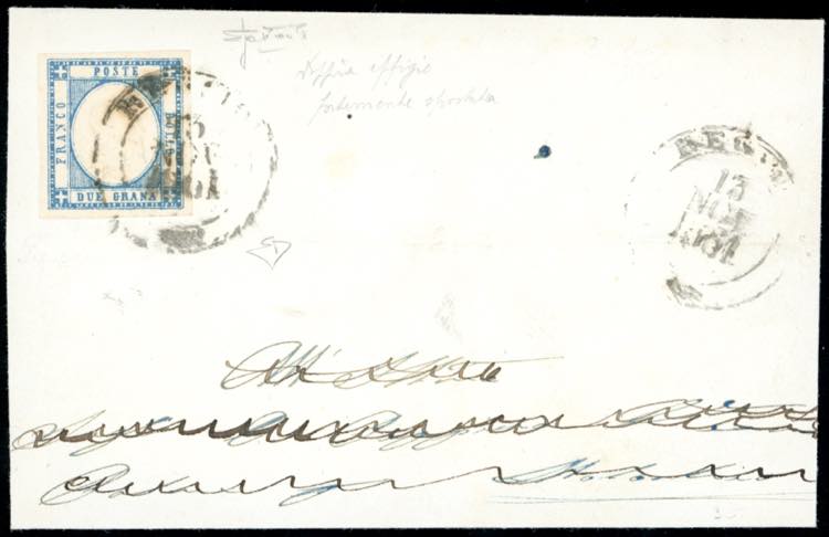 1861 - 2 grana azzurro chiaro ... 