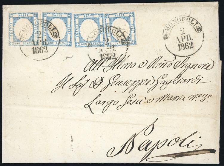 1862 - 2 grana azzurro chiaro ... 