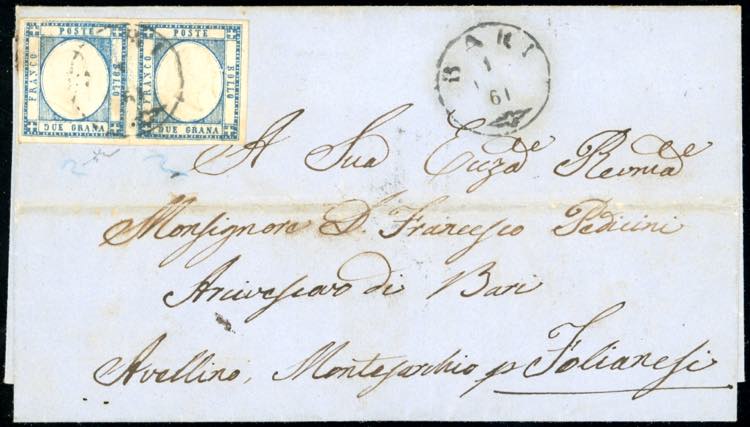 1861 - 2 grana azzurro (20b), ... 