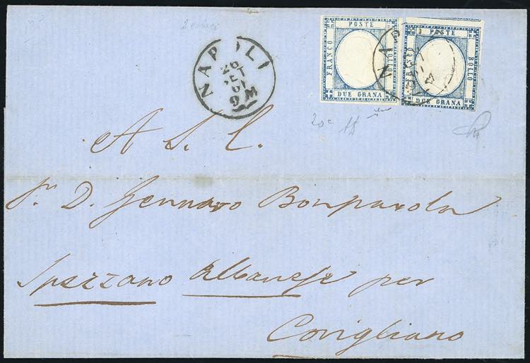 1861 - 2 grana azzurro ardesia ... 