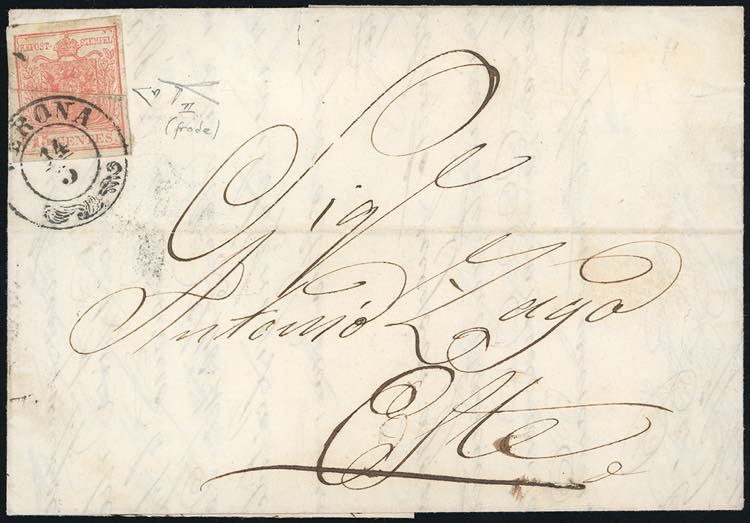 1852 - 15 cent. rosa, II tipo (5), ... 