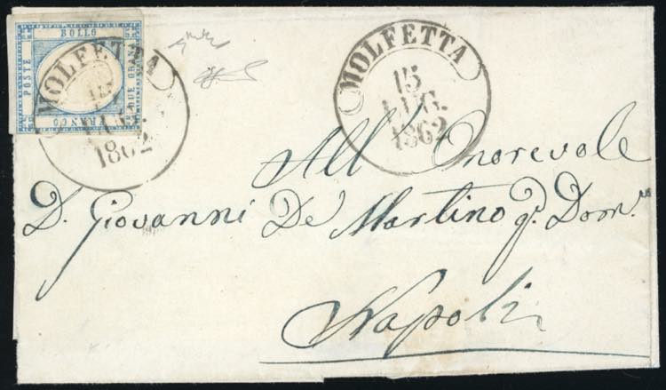 1862 - 2 grana azzurro chiaro, ... 