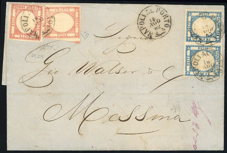 1862 - 5 grana rosso carminio, 5 ... 