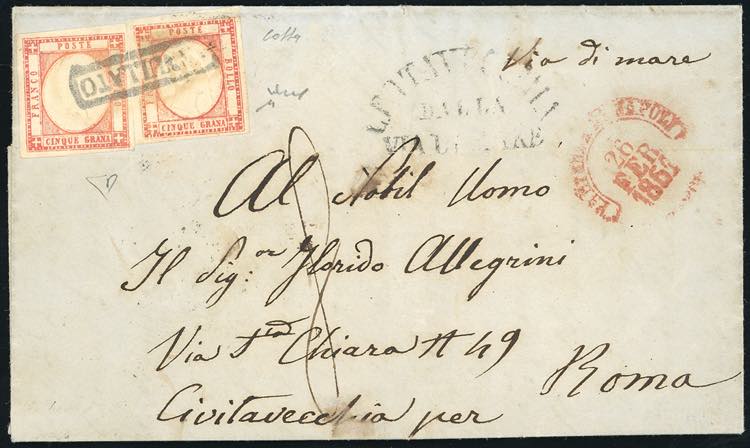 1861 - 5 grana vermiglio (21a), ... 