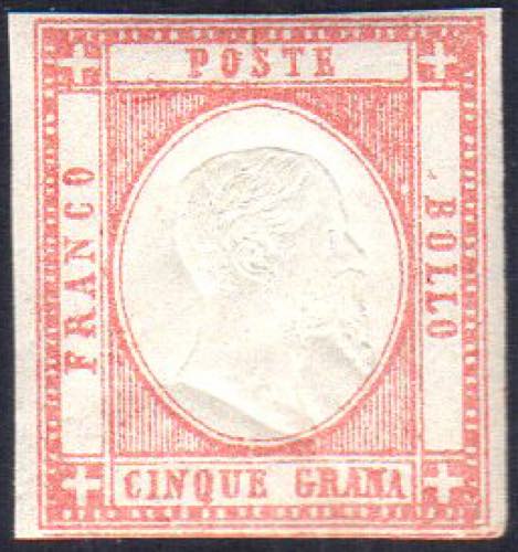 1861 - 5 grana vermiglio, filetto ... 